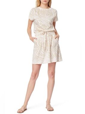 C&C California Barbara Dolman Sleeve Pocket Jersey Dress In Sand Zebra